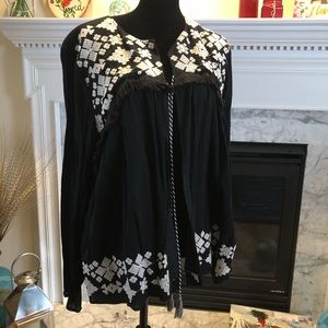 Mossimo Black Open Tie Blouse
